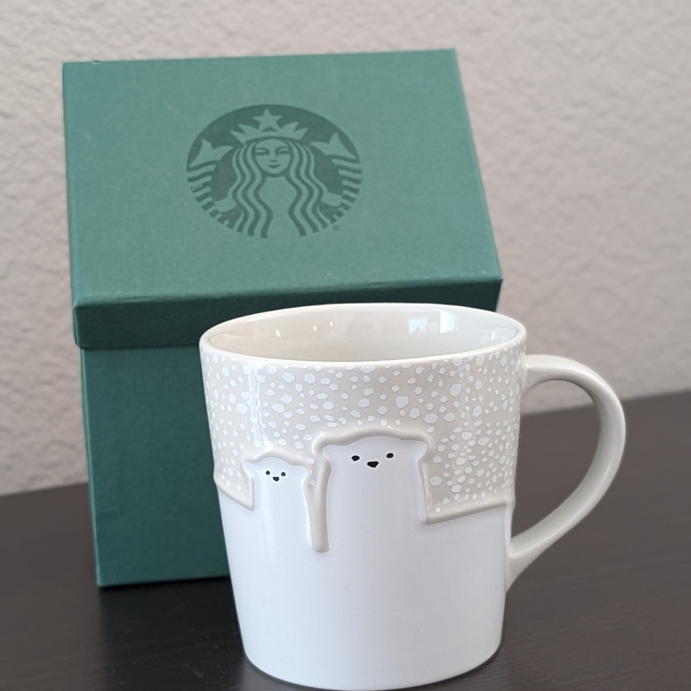 Starbucks White and Green Bear Mug